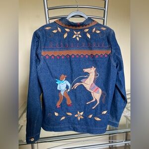 Rough rider by Circle T women’s denim jacket. Size large